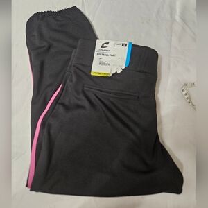 NWT CHAMPRO Women's Standard Softball Pants Black And Pink!
